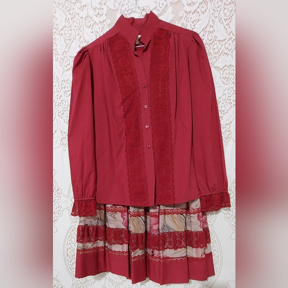 Little House Creations Dresses & Skirts - 🟡 Little House Creations vintage Shirt Skirt and Sash. Size Large (InvW052)